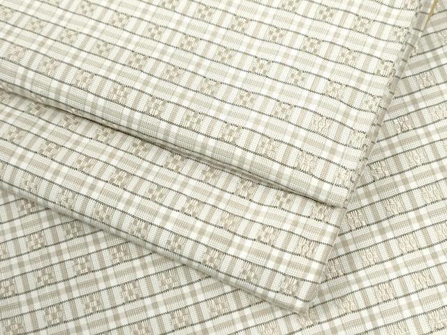平和屋着物●男性　花織　紬　格子　正絹　逸品　未使用　CABK7548yc