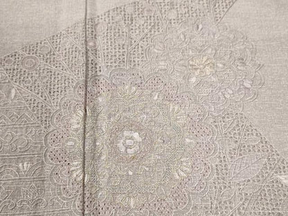 平和屋着物●中国三大刺繍　スワトウ刺繍　総刺繍　訪問着　吉祥花文　金糸　正絹　逸品　CABK7551yc