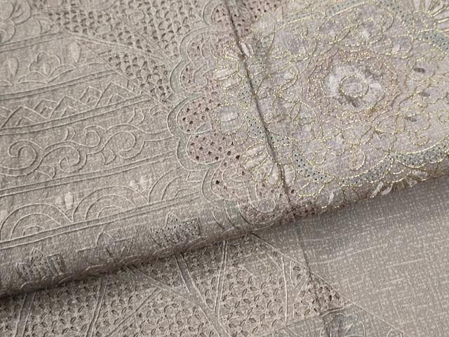 平和屋着物●中国三大刺繍　スワトウ刺繍　総刺繍　訪問着　吉祥花文　金糸　正絹　逸品　CABK7551yc
