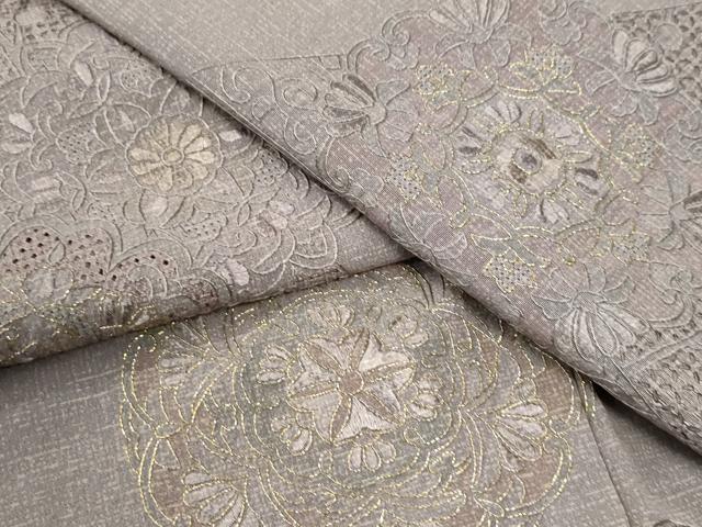 平和屋着物●中国三大刺繍　スワトウ刺繍　総刺繍　訪問着　吉祥花文　金糸　正絹　逸品　CABK7551yc