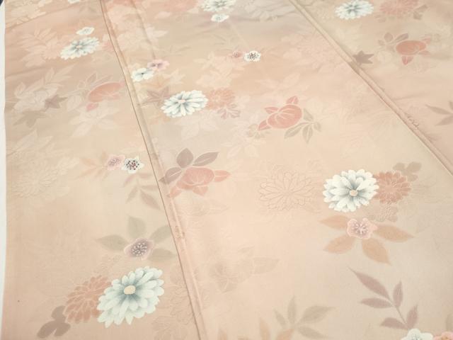 平和屋着物●上質な小紋　地紋起こし　草花文　暈し染め　三越扱い　正絹　逸品　CABK7554yc