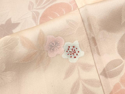 平和屋着物●上質な小紋　地紋起こし　草花文　暈し染め　三越扱い　正絹　逸品　CABK7554yc