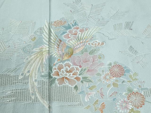 平和屋着物●中国三大刺繍　蘇州刺繍　スワトウ刺繍　総刺繍　訪問着　霞鳳凰松葉花蝶文　正絹　逸品　CABK7563yc