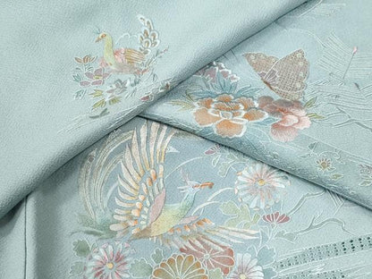 平和屋着物●中国三大刺繍　蘇州刺繍　スワトウ刺繍　総刺繍　訪問着　霞鳳凰松葉花蝶文　正絹　逸品　CABK7563yc