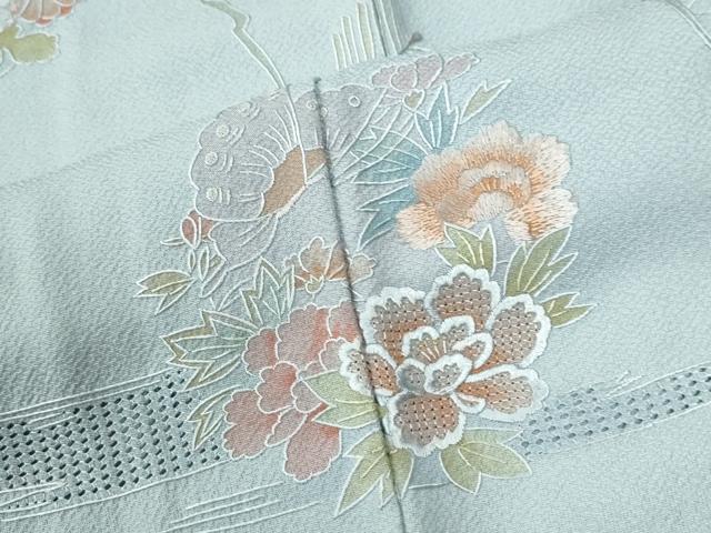 平和屋着物●中国三大刺繍　蘇州刺繍　スワトウ刺繍　総刺繍　訪問着　霞鳳凰松葉花蝶文　正絹　逸品　CABK7563yc