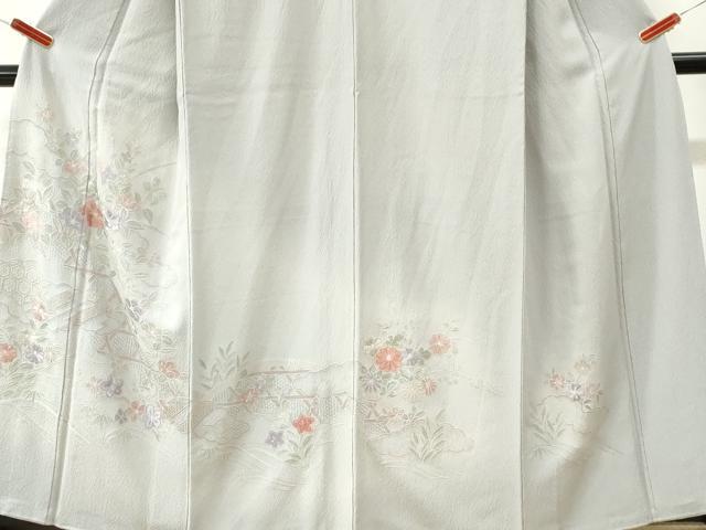 平和屋着物●中国三大刺繍　スワトウ刺繍　総刺繍　訪問着　雲取り吉祥網目草花文　暈し染め　正絹　逸品　CABK7581yc