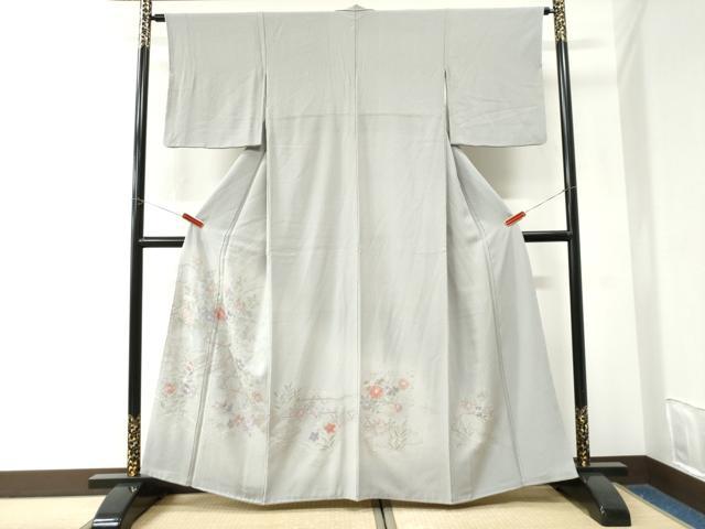 平和屋着物●中国三大刺繍　スワトウ刺繍　総刺繍　訪問着　雲取り吉祥網目草花文　暈し染め　正絹　逸品　CABK7581yc