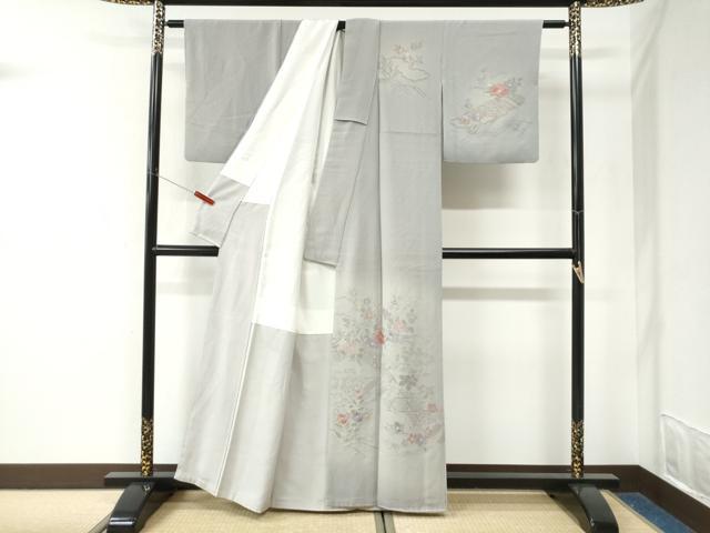 平和屋着物●中国三大刺繍　スワトウ刺繍　総刺繍　訪問着　雲取り吉祥網目草花文　暈し染め　正絹　逸品　CABK7581yc