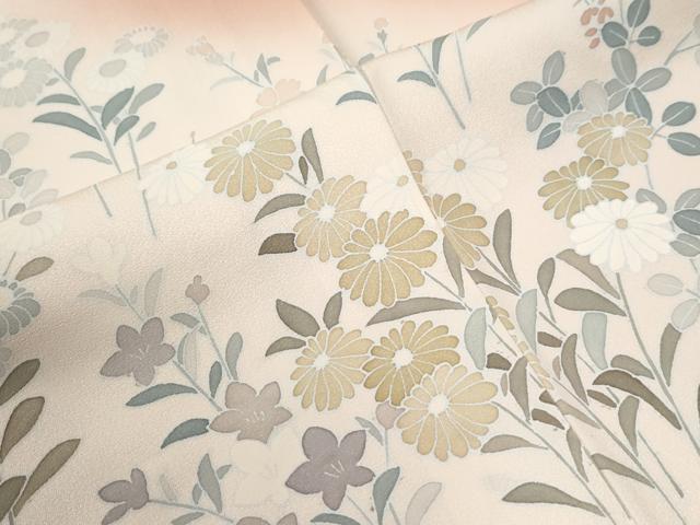 平和屋着物●訪問着　刺繍　草花文　暈し染め　ロング丈　正絹　逸品　CABK7587yc