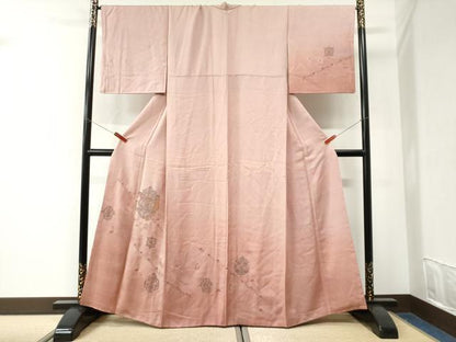 平和屋着物●中国三大刺繍　スワトウ刺繍　総刺繍　訪問着　吉祥花唐草文　暈し染め　正絹　逸品　CABK7590yc