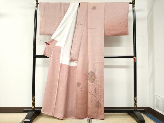 平和屋着物●中国三大刺繍　スワトウ刺繍　総刺繍　訪問着　吉祥花唐草文　暈し染め　正絹　逸品　CABK7590yc