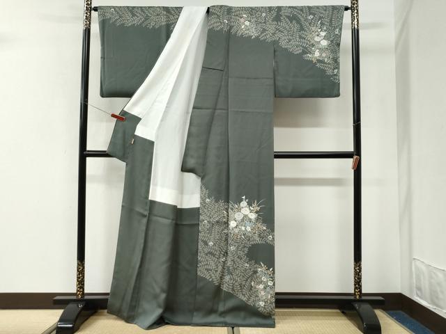 平和屋着物●訪問着　作家物　草花文　ますいわ屋扱い　正絹　逸品　CABK7591yc