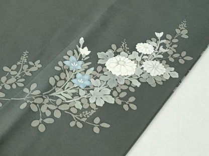 平和屋着物●訪問着　作家物　草花文　ますいわ屋扱い　正絹　逸品　CABK7591yc