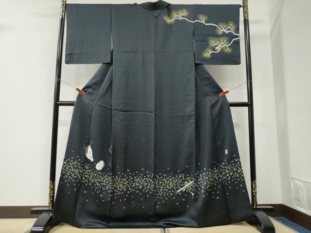 平和屋着物●訪問着　作家物　般若　能面　横笛　金彩　正絹　逸品　CABK7600yc