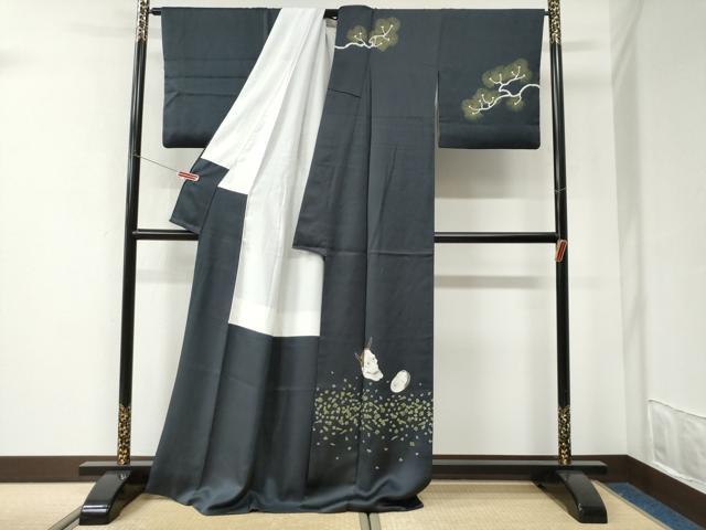 平和屋着物●訪問着　作家物　般若　能面　横笛　金彩　正絹　逸品　CABK7600yc