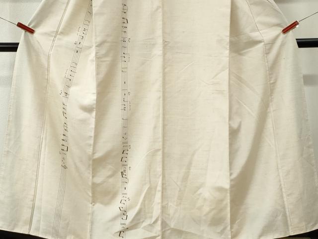 平和屋着物●訪問着　紬地　音符　正絹　逸品　CABK7606yc