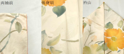 平和屋着物●上質な小紋　地紋起こし　枝花文　正絹　逸品　CABK7609yc