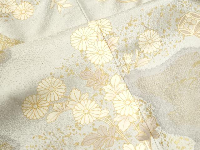 平和屋着物●訪問着　駒刺繍　絞り　吉祥菊花文　金彩　正絹　逸品　CABK7612yc
