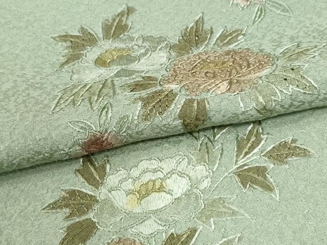 平和屋着物●訪問着　総刺繍　鼓枝花文　正絹　逸品　CABK7619yc