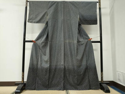 平和屋着物●本場縞大島紬　訪問着　総絞り　霞文　正絹　逸品　未使用　CABK7627yc
