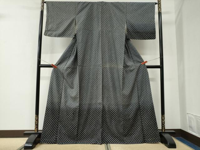 平和屋着物●本場縞大島紬　訪問着　総絞り　霞文　正絹　逸品　未使用　CABK7627yc