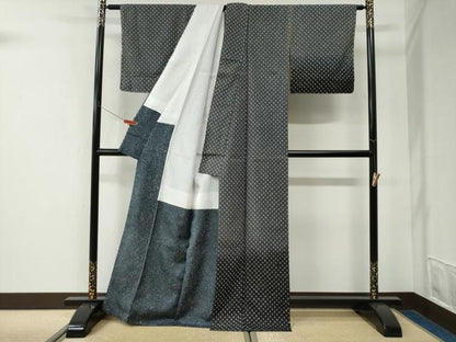 平和屋着物●本場縞大島紬　訪問着　総絞り　霞文　正絹　逸品　未使用　CABK7627yc