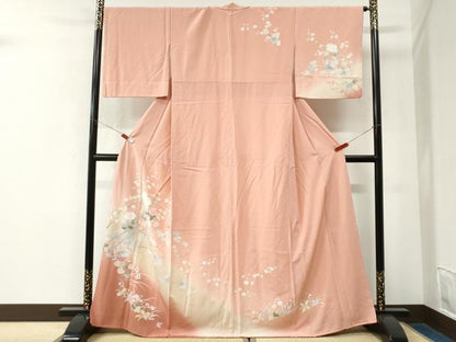 平和屋着物●訪問着　友禅　草花文　暈し染め　正絹　逸品　CABK7628yc