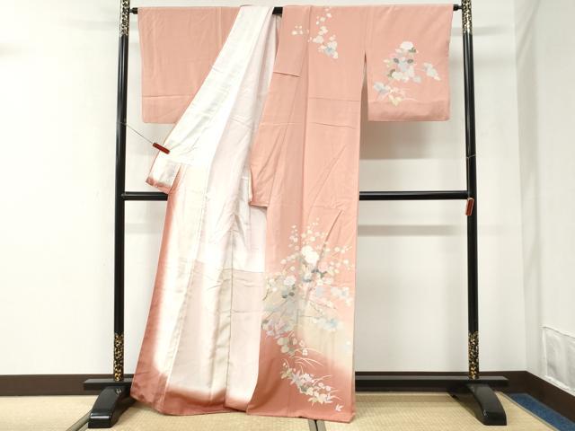 平和屋着物●訪問着　友禅　草花文　暈し染め　正絹　逸品　CABK7628yc