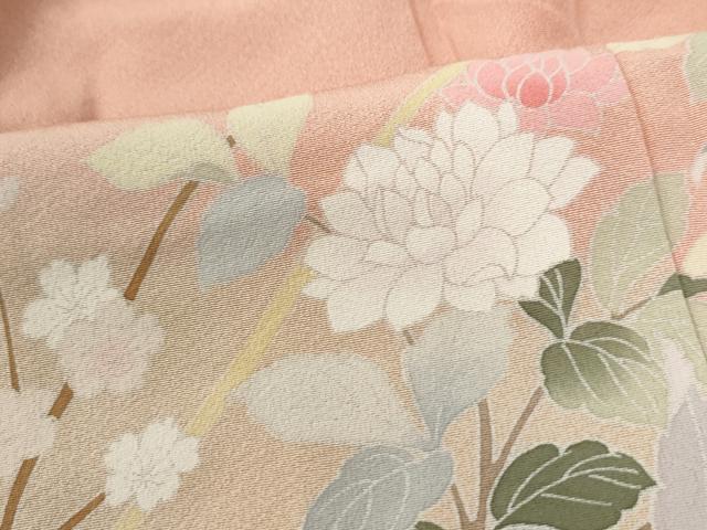 平和屋着物●訪問着　友禅　草花文　暈し染め　正絹　逸品　CABK7628yc