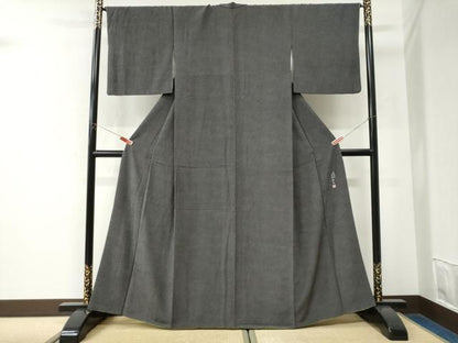 平和屋着物●伝統工芸士　田島輝久　江戸小紋　大小あられ　黒地　正絹　逸品　CABK7630yc