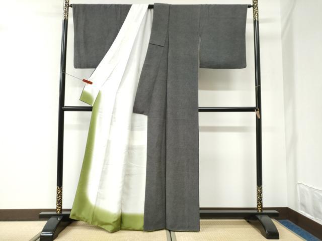 平和屋着物●伝統工芸士　田島輝久　江戸小紋　大小あられ　黒地　正絹　逸品　CABK7630yc