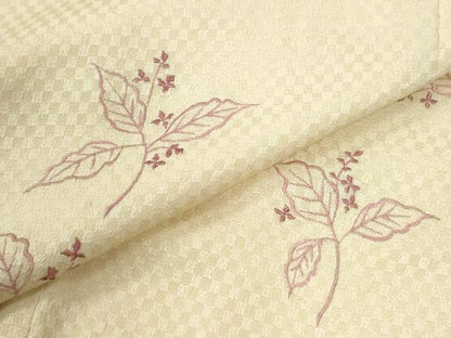 平和屋着物●訪問着　総刺繍　草花文　正絹　逸品　CABK7641yc