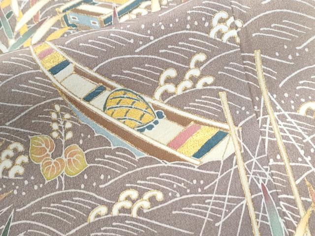平和屋着物●豪華色留袖　駒刺繍　立波地紙風景文　暈し染め　金彩　正絹　逸品　CABK7642yc