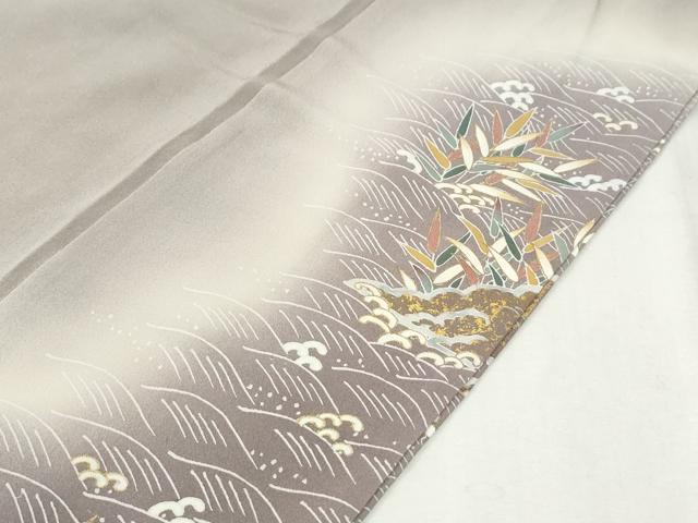平和屋着物●豪華色留袖　駒刺繍　立波地紙風景文　暈し染め　金彩　正絹　逸品　CABK7642yc