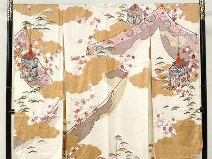 平和屋着物●豪華振袖　雲取り鉾宝尽くし花松文　金彩　正絹　逸品　CABK7643yc