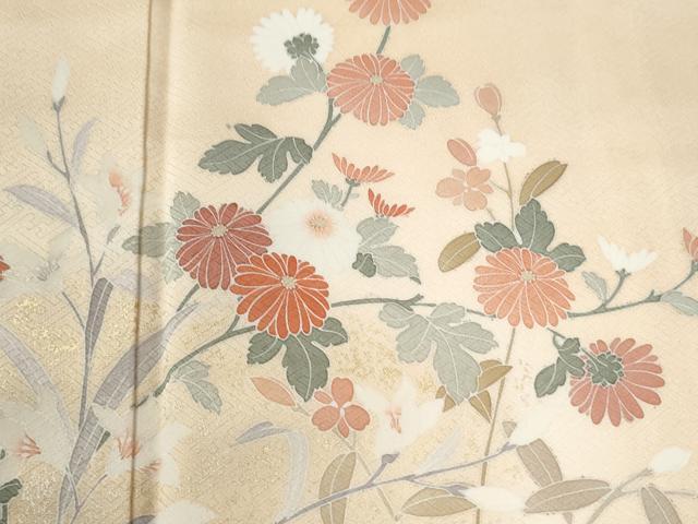 平和屋着物●訪問着　枝花文　暈し染め　金彩　正絹　逸品　CABK7654yc