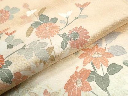 平和屋着物●訪問着　枝花文　暈し染め　金彩　正絹　逸品　CABK7654yc