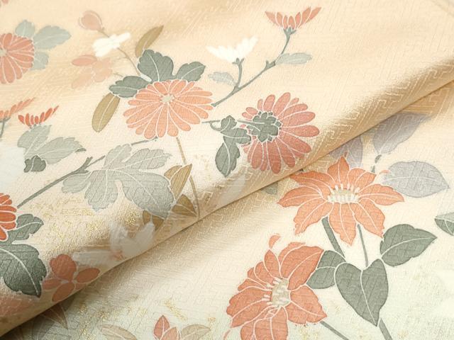 平和屋着物●訪問着　枝花文　暈し染め　金彩　正絹　逸品　CABK7654yc