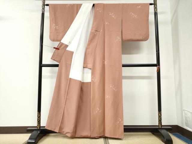 平和屋着物●上質な小紋　花唐草文　正絹　逸品　CABK7655yc