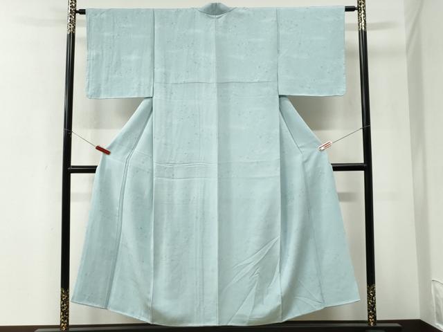 平和屋着物●上質な色無地　箔散らし地紋　白藍色　正絹　逸品　未使用　CABK7659yc