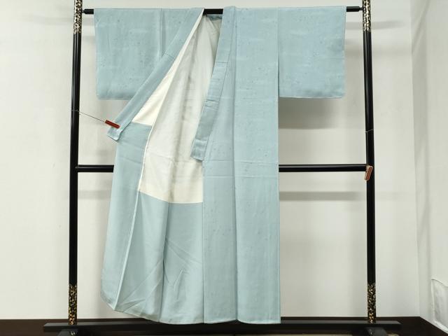 平和屋着物●上質な色無地　箔散らし地紋　白藍色　正絹　逸品　未使用　CABK7659yc