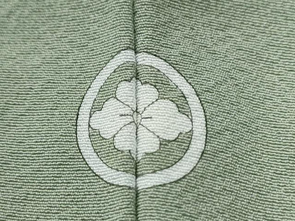 平和屋着物●上質な色無地　作家物　幻の染　岩石染　山葵色　正絹　逸品　CABK7660yc