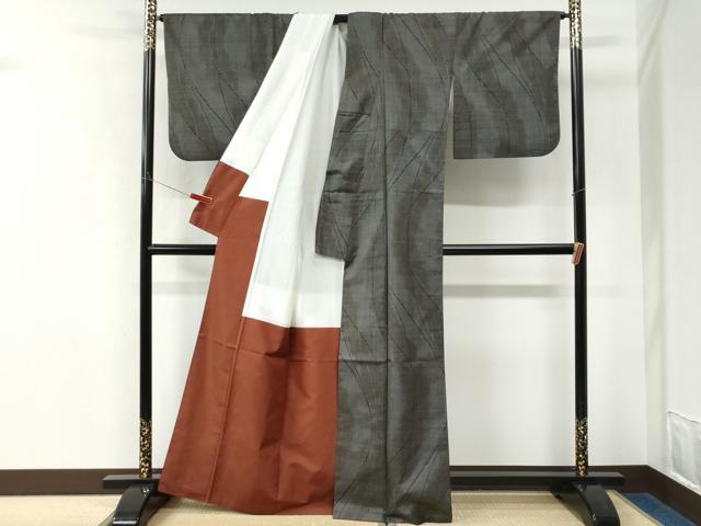 平和屋着物●本場大島紬　7マルキ　吉祥文　正絹　逸品　CABK7665yc