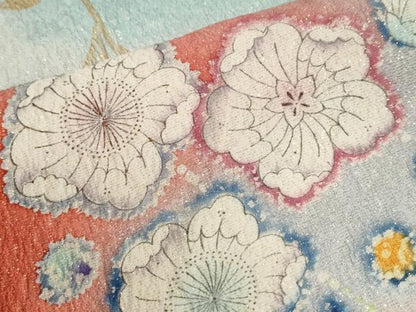 平和屋着物●豪華振袖　辻が花　絞り　暈し染め　金通し地　正絹　逸品　CABK7669yc