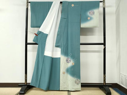 平和屋着物●訪問着　吉祥花文　暈し染め　金彩　正絹　逸品　CABK7671yc