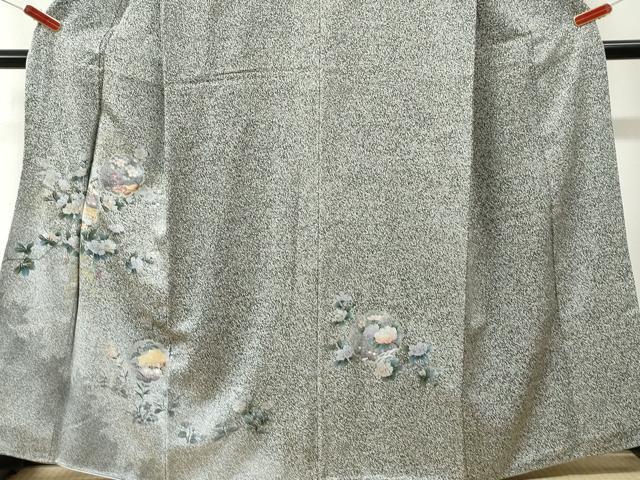 平和屋着物●訪問着　雪輪群鶴草花文　たたき染め　金彩　さが美扱い　正絹　逸品　CABK7673yc