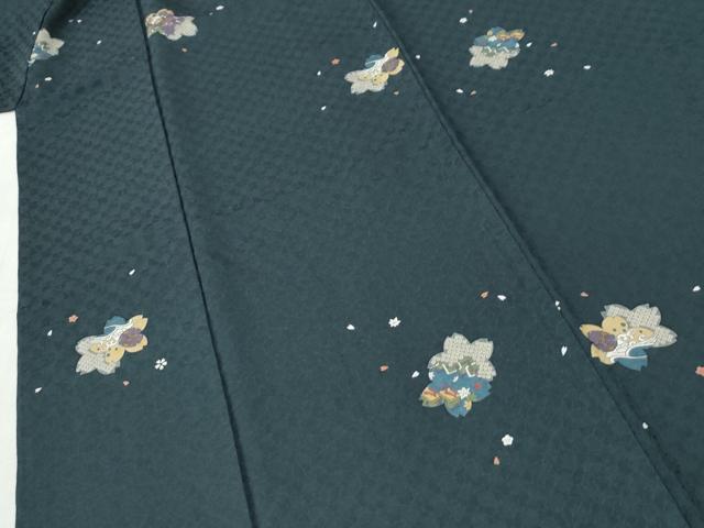 平和屋着物●上質な小紋　舞桜吉祥花文　正絹　逸品　CABK7674yc