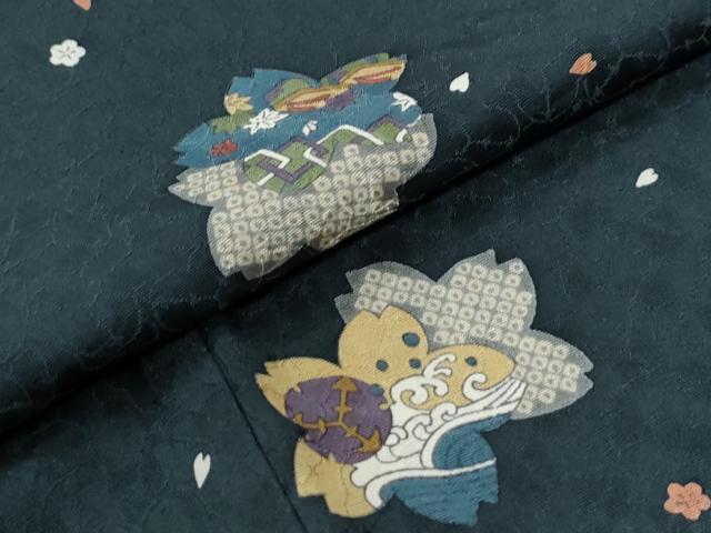 平和屋着物●上質な小紋　舞桜吉祥花文　正絹　逸品　CABK7674yc