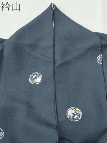 平和屋着物●上質な小紋　型染め　草花丸文　正絹　逸品　CABK7676yc