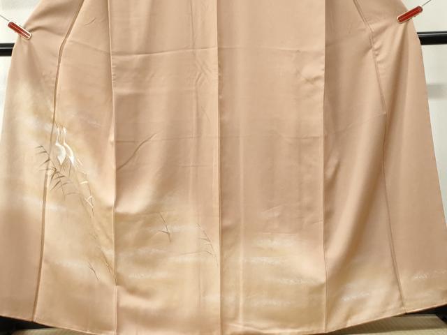 平和屋着物●訪問着　総刺繍　井藤正製　鷺　暈し染め　金銀彩　反端付き　正絹　逸品　CABK7678yc